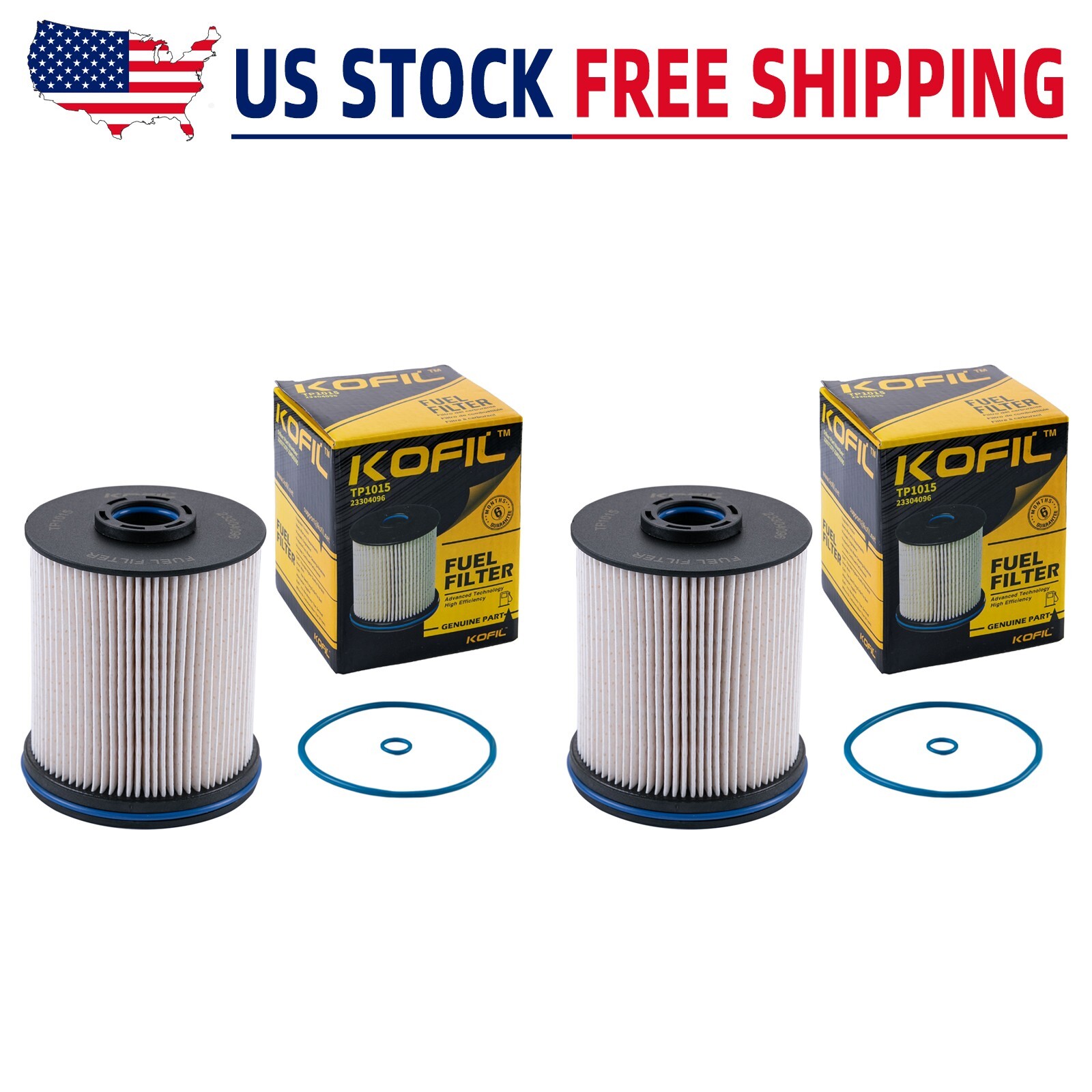 2X For Chevrolet/GMC 6.6L/3.0L Duramax Fuel Filter 2017-2022 | Replaces TP1015