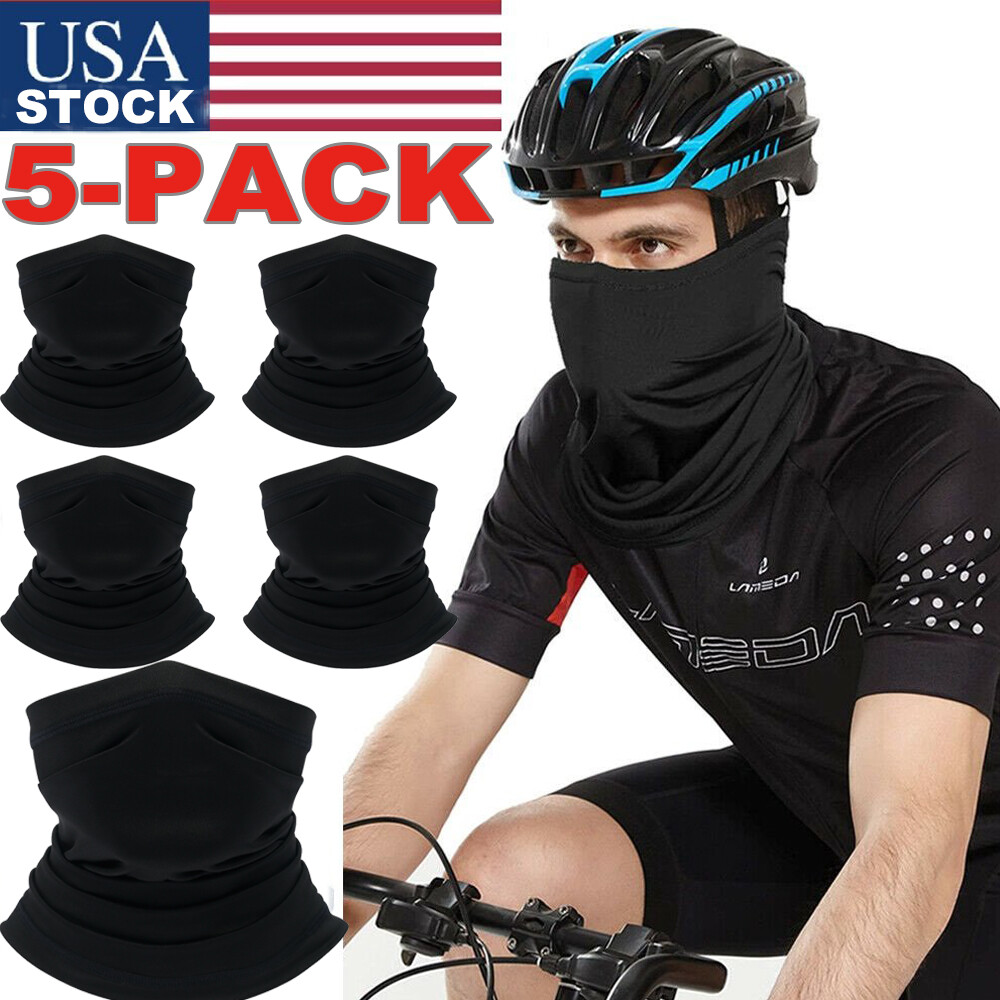 5Pack Sun UV Protection Neck Gaiter Moisture Wicking Fishing Cycling Face Mask