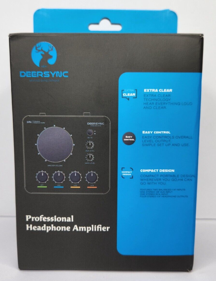Deersync H4  4-Channel Professional Studio Headphone Amplifier