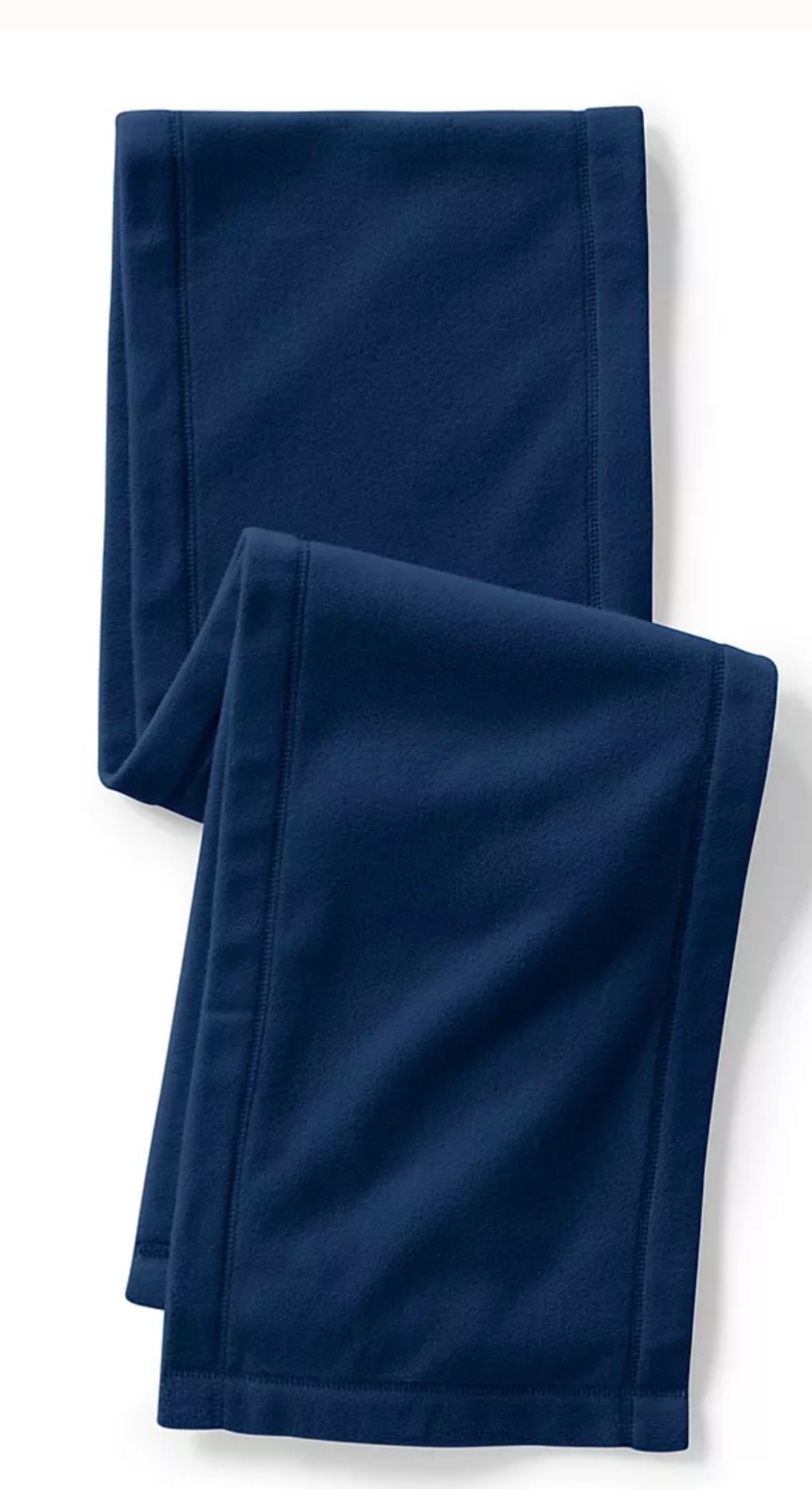 Land’s End Navy Blue fleece scarf NEW 64" X 9" Warm winter casual cozy long