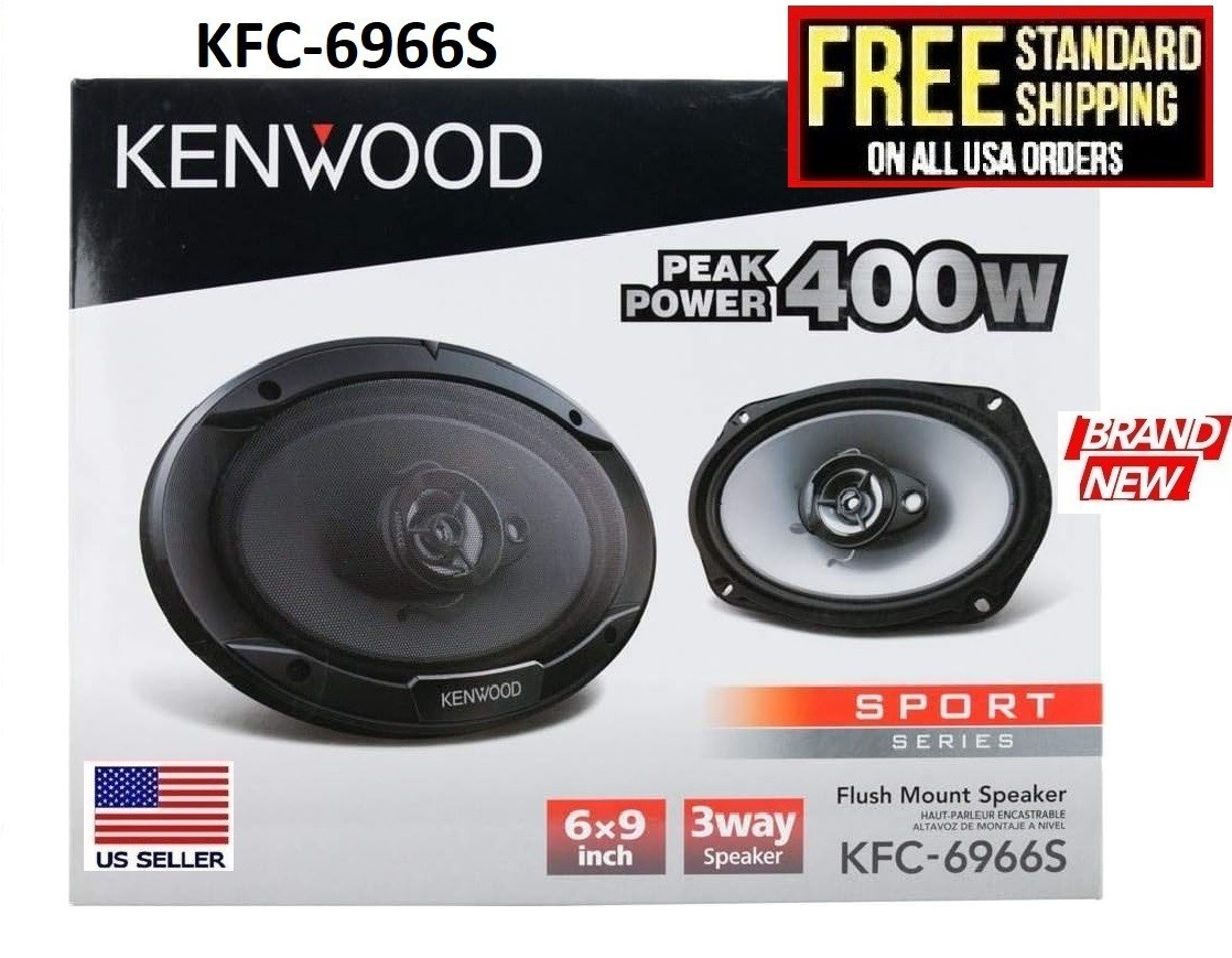Kenwood KFC-6966S 6x9" Sport Series 3-Way 400 Watts Max Car Audio Speakers Pair