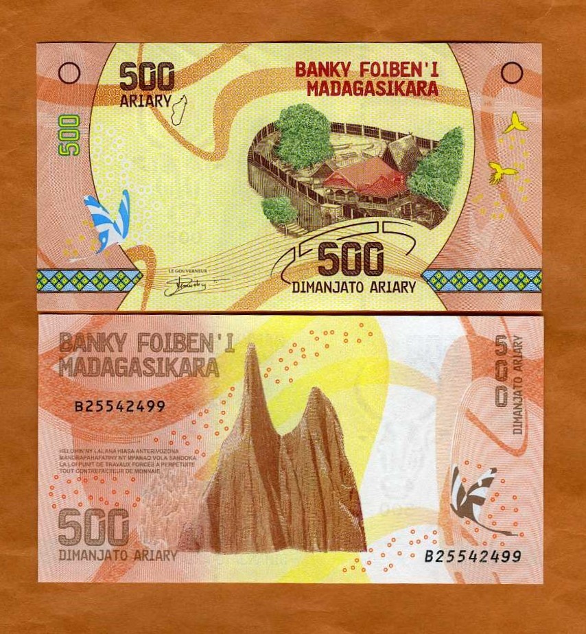 Madagascar, 500 Ariary, ND (2024) P-99c UNC Hybrid Polymer