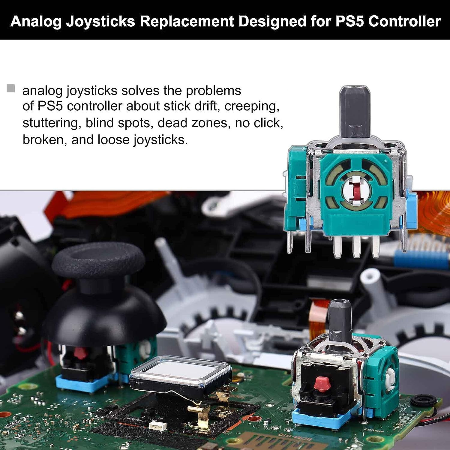 20PC Analog Stick Joystick Sensor Wheel Thumb Replacement For PS5 Controller US