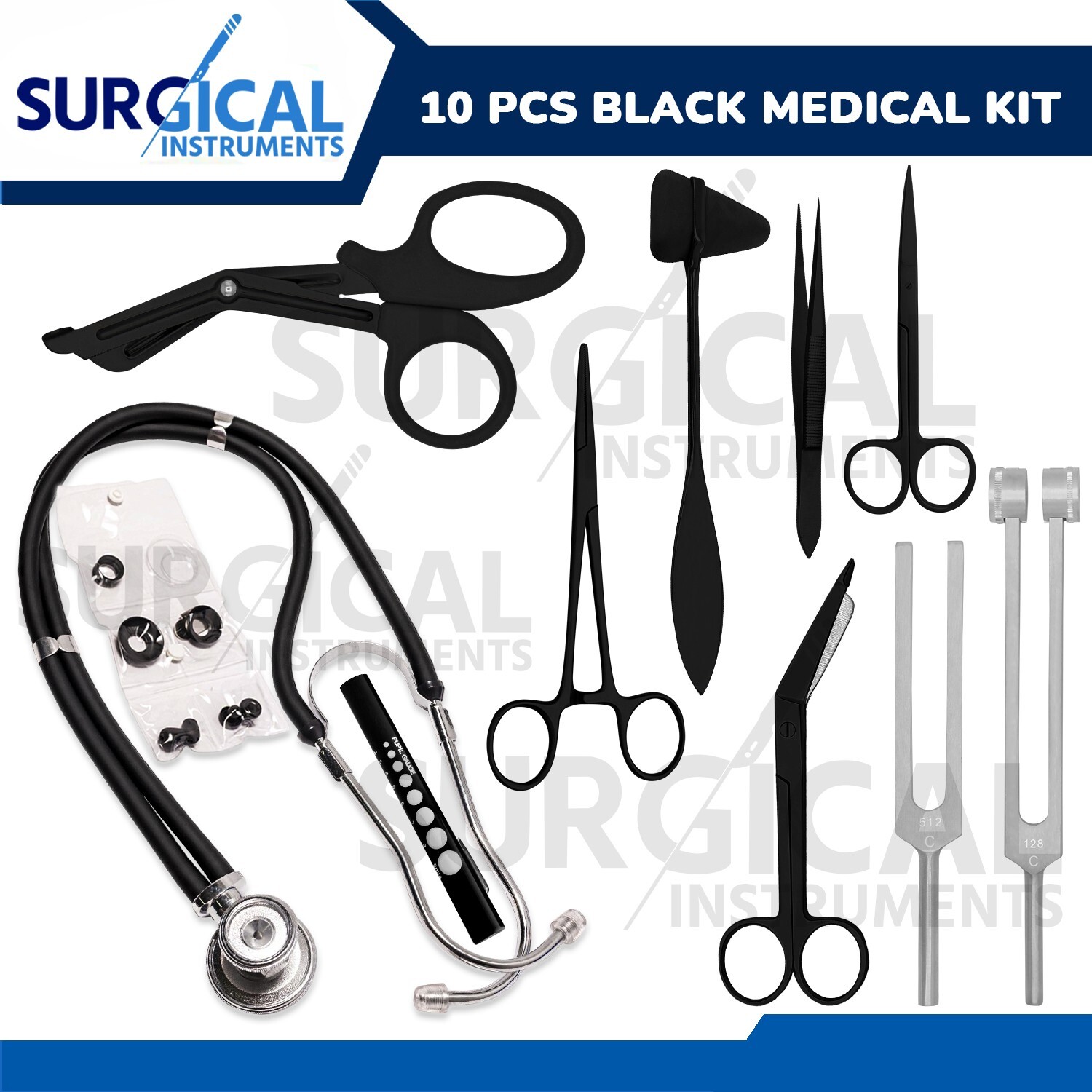 Black Medical Kit Diagnostic EMT Nursing Surgical EMS Student Paramedic German G