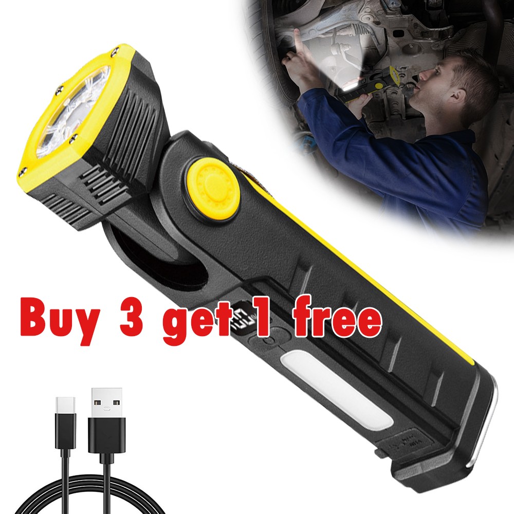 Rechargeable LED Work Light Mechanic Flashlight Lamp Magnetic Base Super Bright