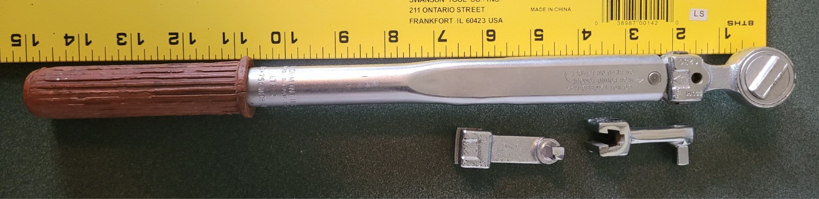 Richmont LTC-2 Click Torque Wrench 1/4"/3/8" Drive 150-750 in-lb, 3pc Heads USA