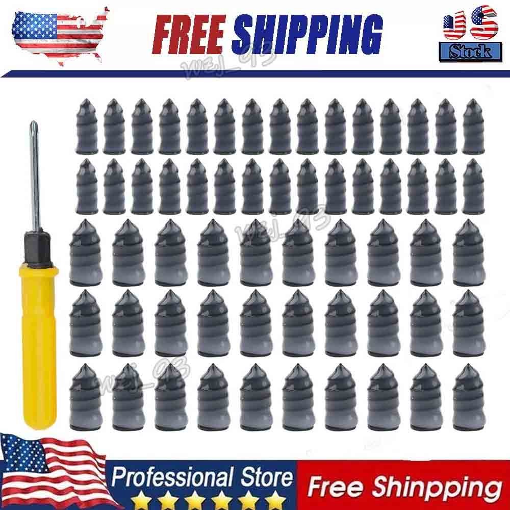 60pcs Car Tubeless Vacuum Tyre Puncture Repair Kit Screw Nails Tire Patch Plug