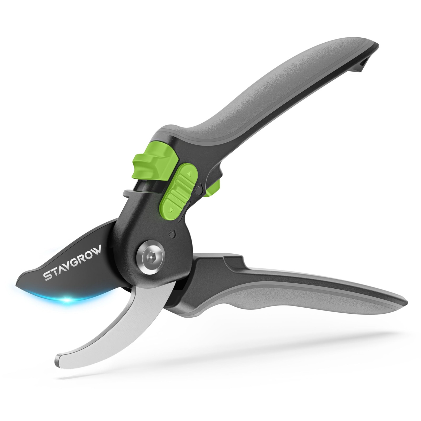 STAYGROW 8.5" Bypass Pruning Shears SK5 Steel Garden Clippers Green & Black