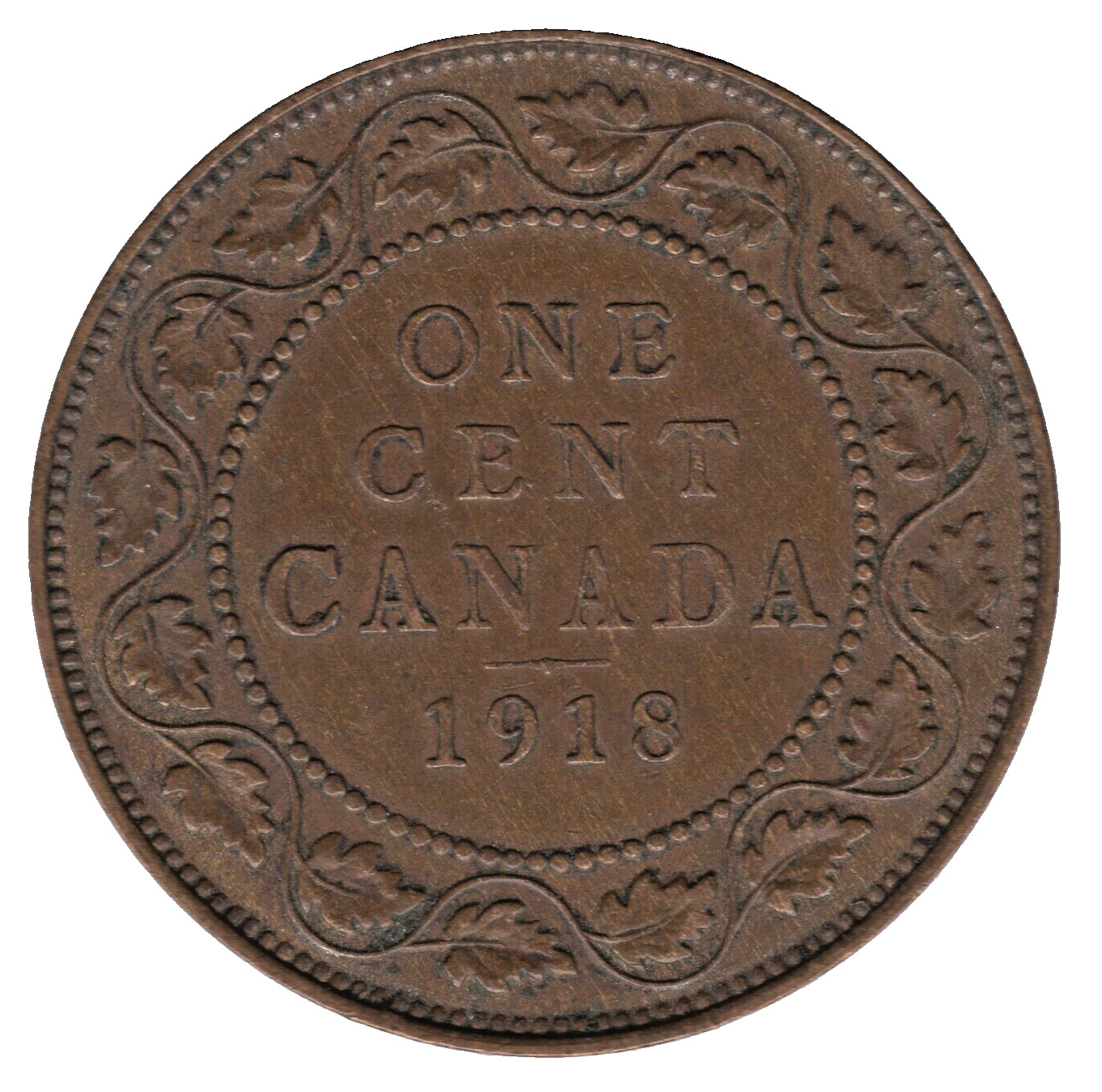 1918 Canada George V One Cent – Bronze Canadian Coin