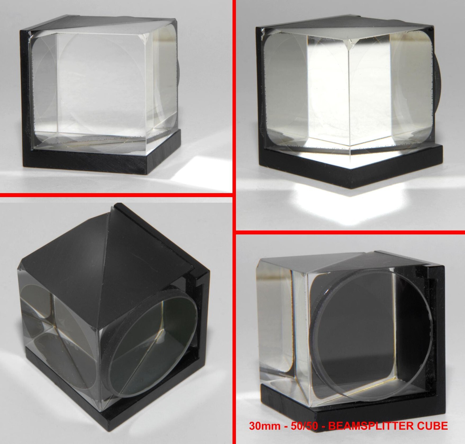 30 mm Beamsplitter Cube with Filter on Aluminum Mounting Plate, AR Coating