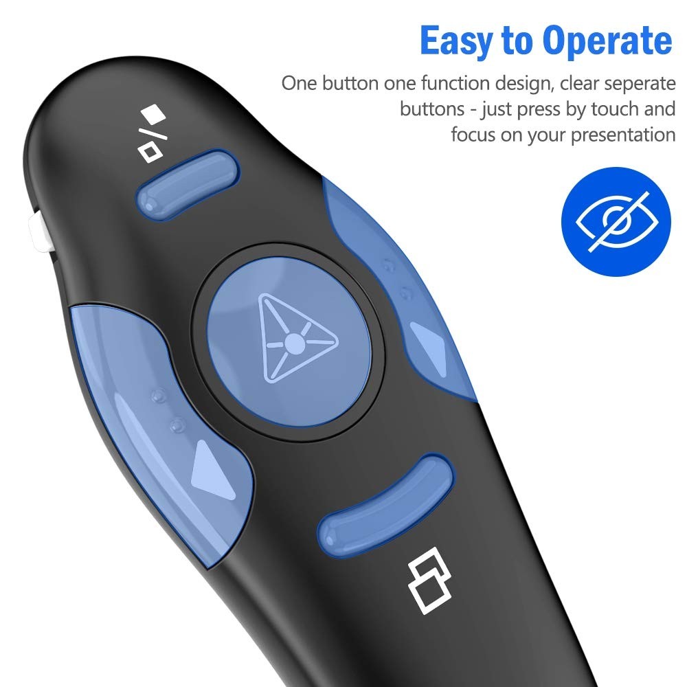 Presentation Remote Clicker, USB A & USB C Wireless Presenter for PowerPoint ...