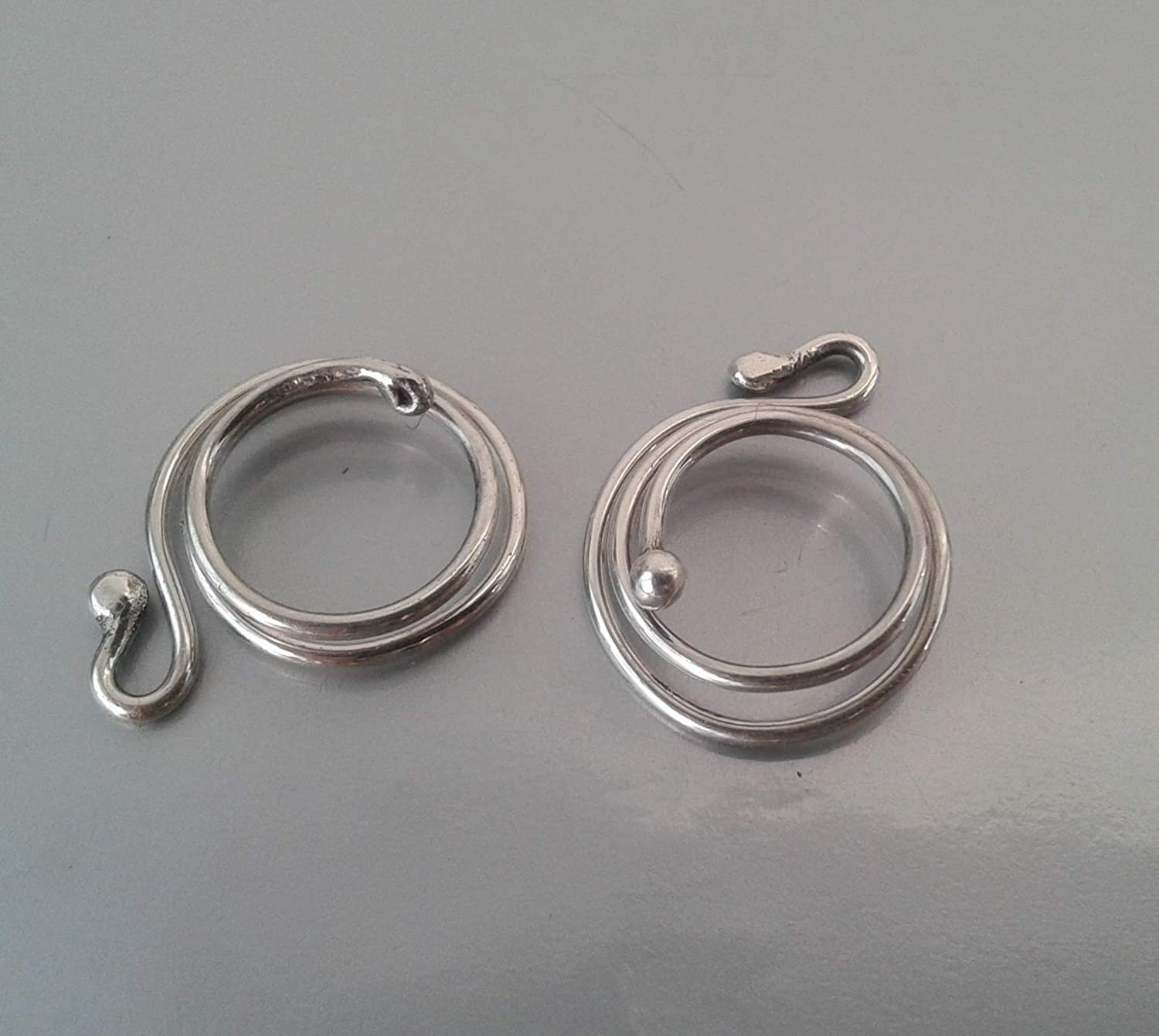 Sterling Silver Spiral Nipple Rings Pair | Non-Piercing Adjustable | Handmade