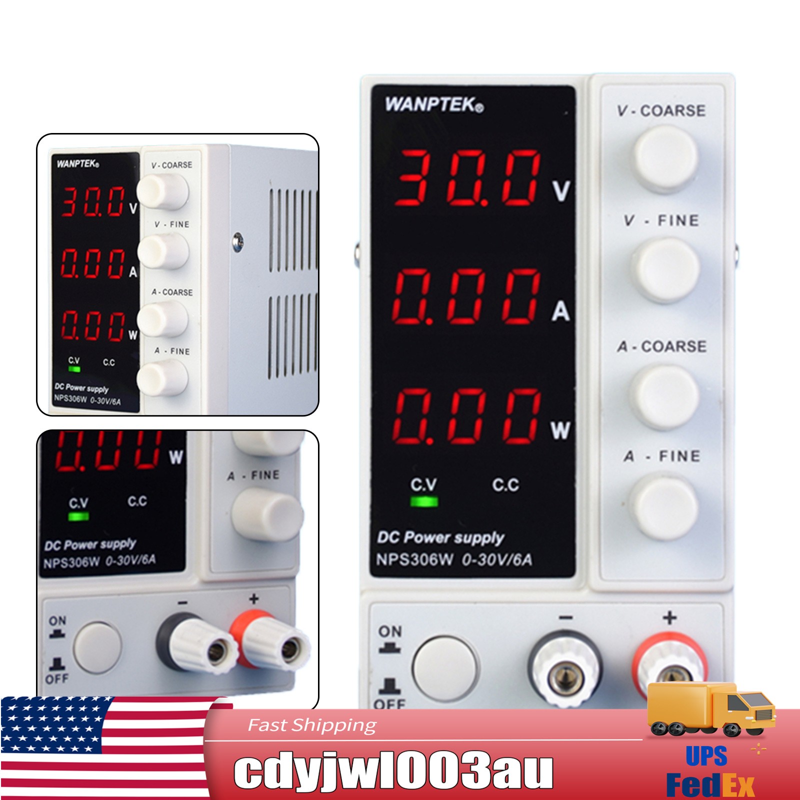 0-30V 0-6A Lab DC Bench Power Supply Variable Linear Adjustable Power Supply US