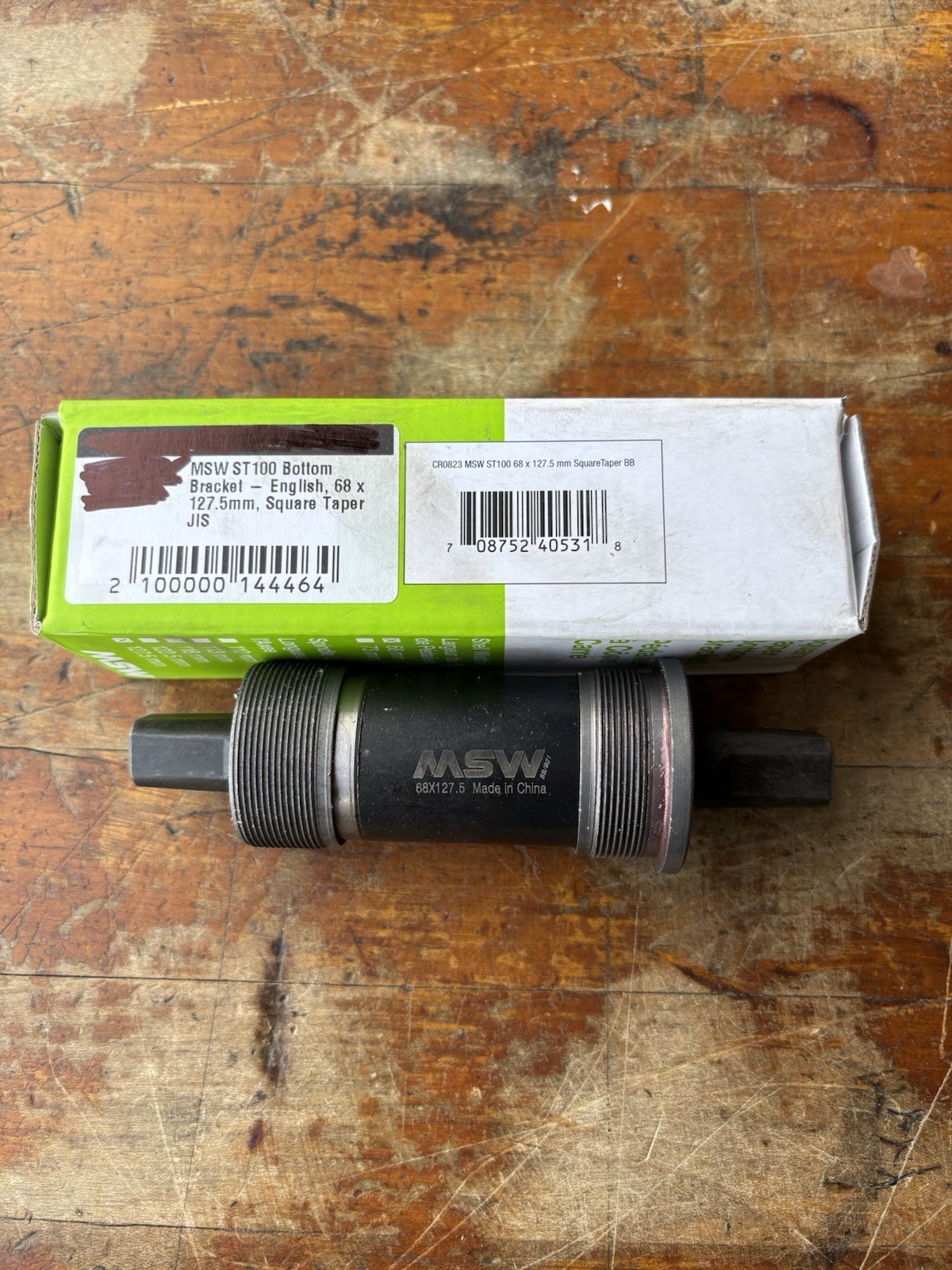 MSW ST-100 Square Taper Bottom Bracket English BSA Thread 68 x 127.5  JIS