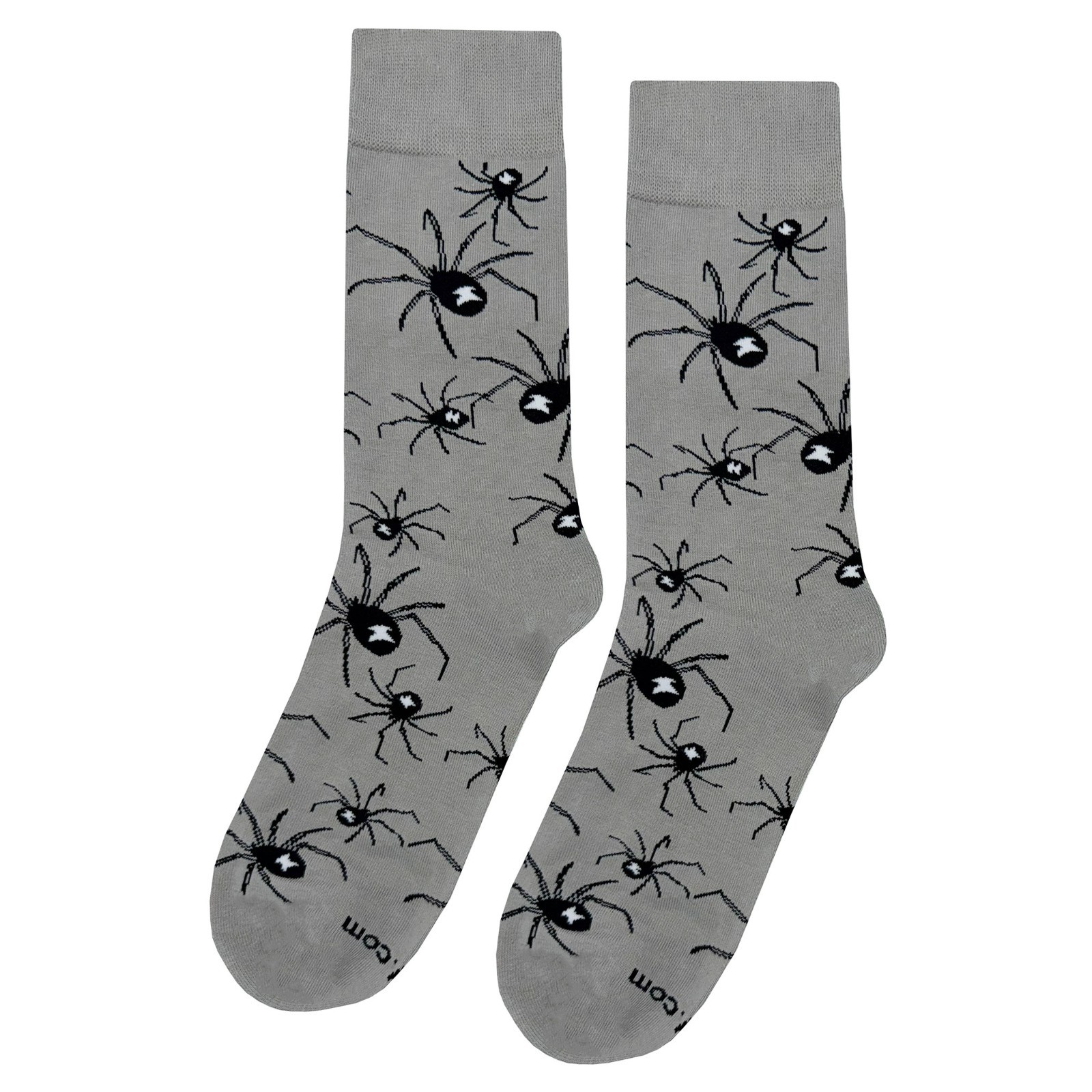 NWT Spider Dress Socks Novelty Men 8-12 Gray Crazy Fun Sockfly