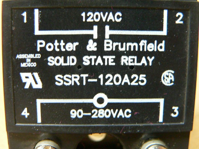Potter & Brumfield Ssrt-120A25 Solid State Relay 120Vac 90/280Vac