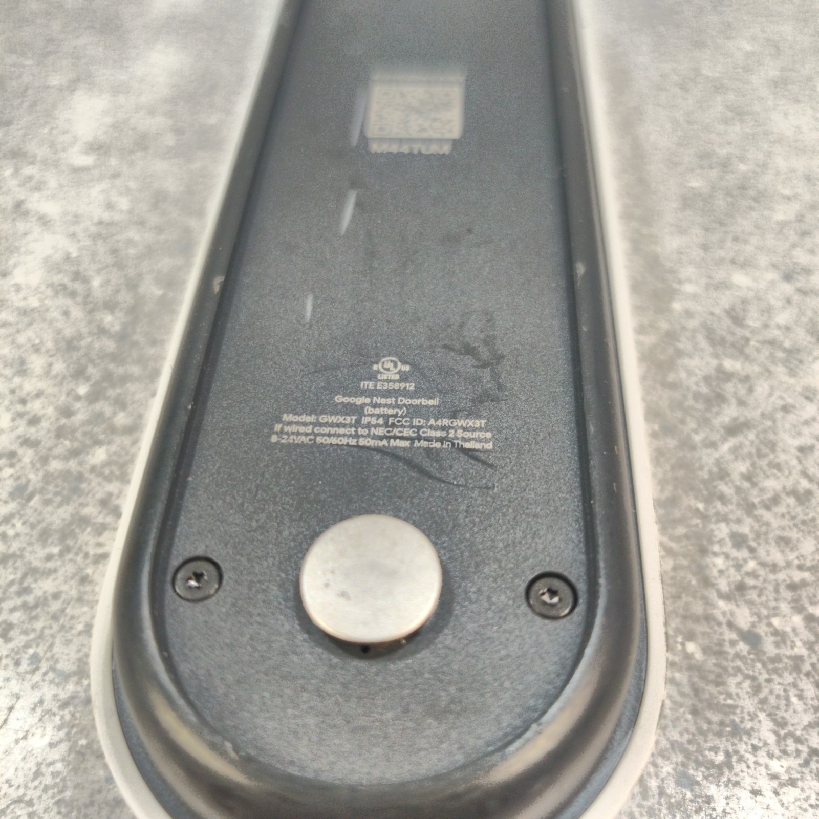 Google Nest Doorbell - Snow - GWX3T Untested