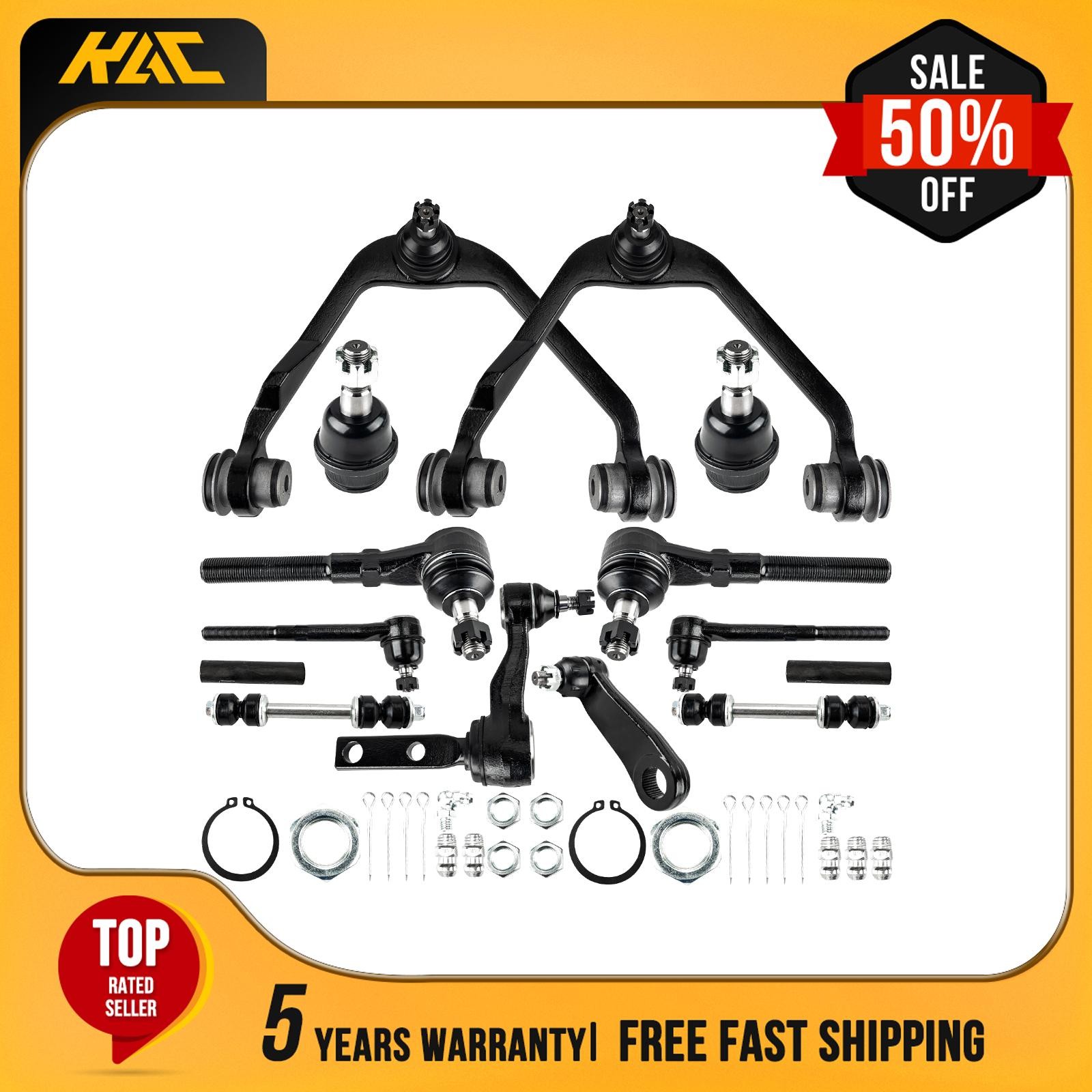 14pcs For 1997-02 03 Ford F-150 2WD Front Control Arms Tie Rod Ends Ball Joints