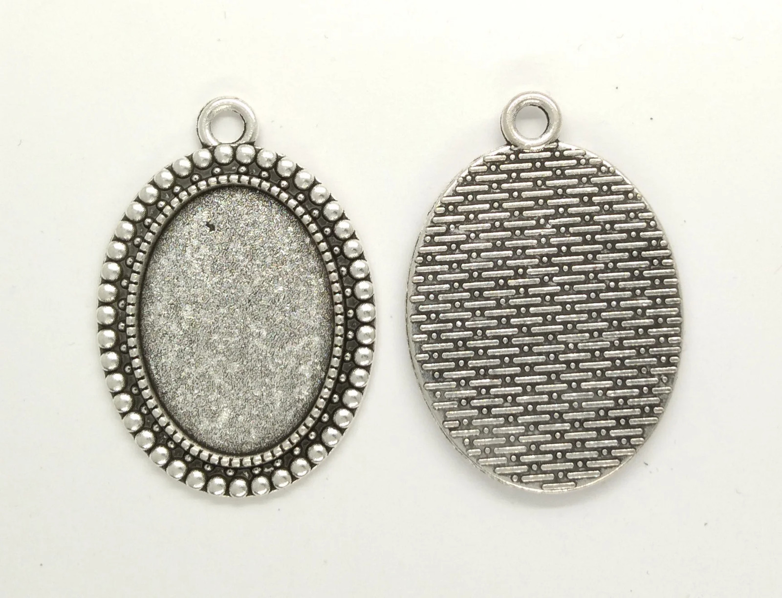 25x18mm Antique Silver Cabochon Cameo Setting with ring S4061