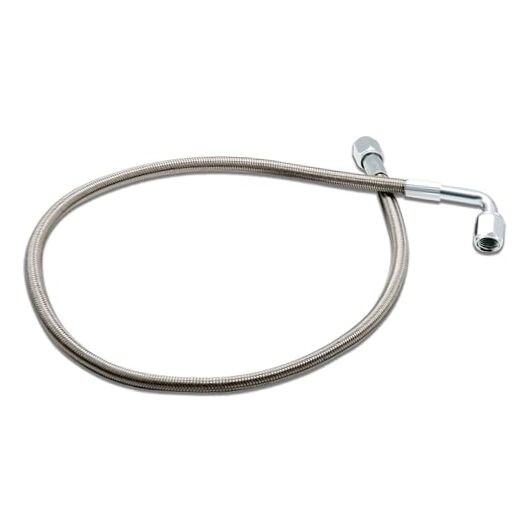 4AN Turbo Oil Feed Line" Length Steel braided 90 degree straight hose end 24