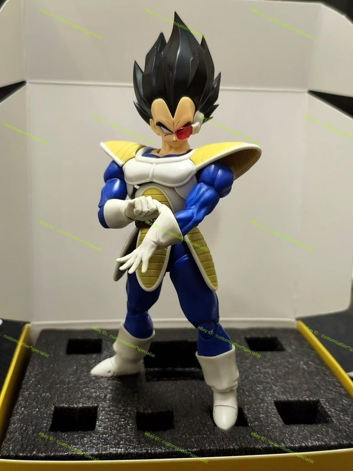 DDG-04 custom 1/12 shf 24000 vegeta 2.0 Black Hair Head Sculpture kit No Figure
