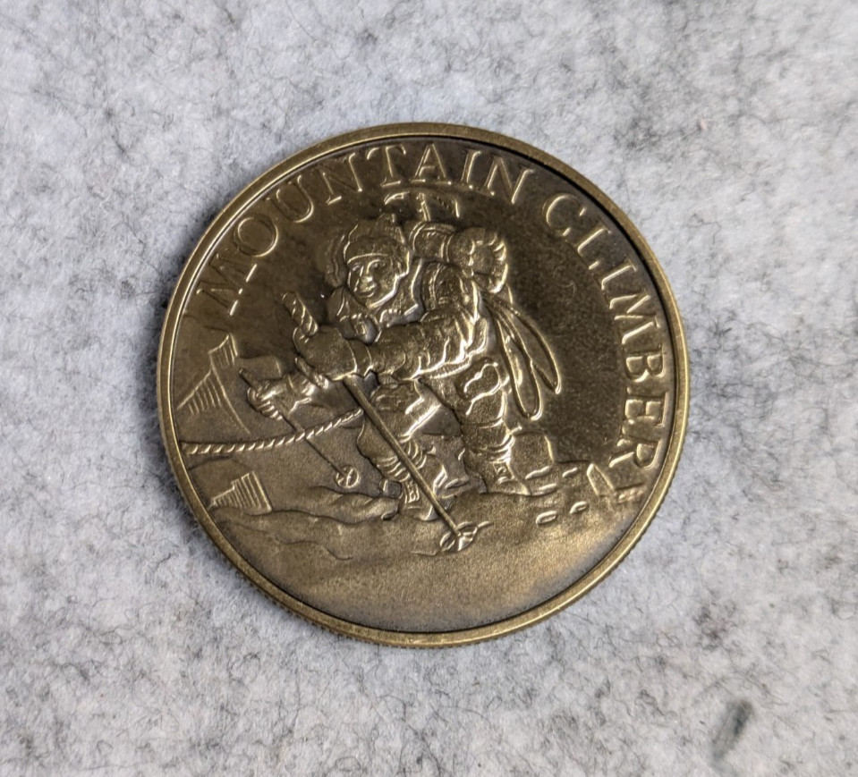 Mountain Climber Mt. Mount Rainier Washington Summit Challenge Token Coin