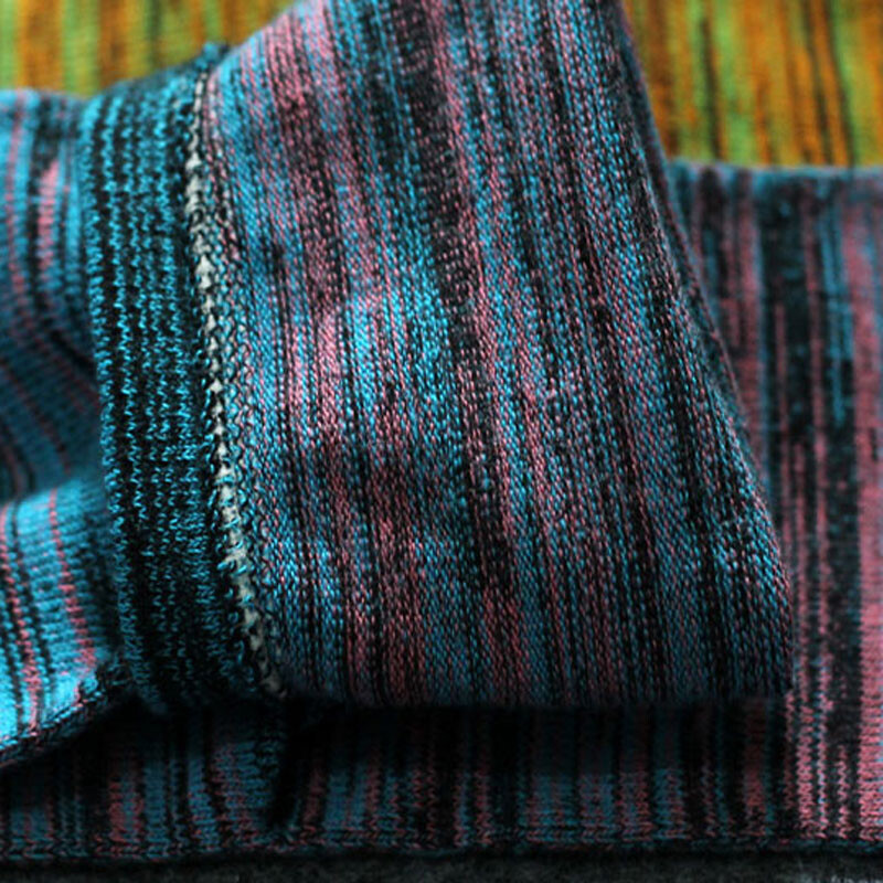 3 Pairs Men's Toe Socks Cotton Blend Stripe Five Fingers Socks Soft Ethnic Style