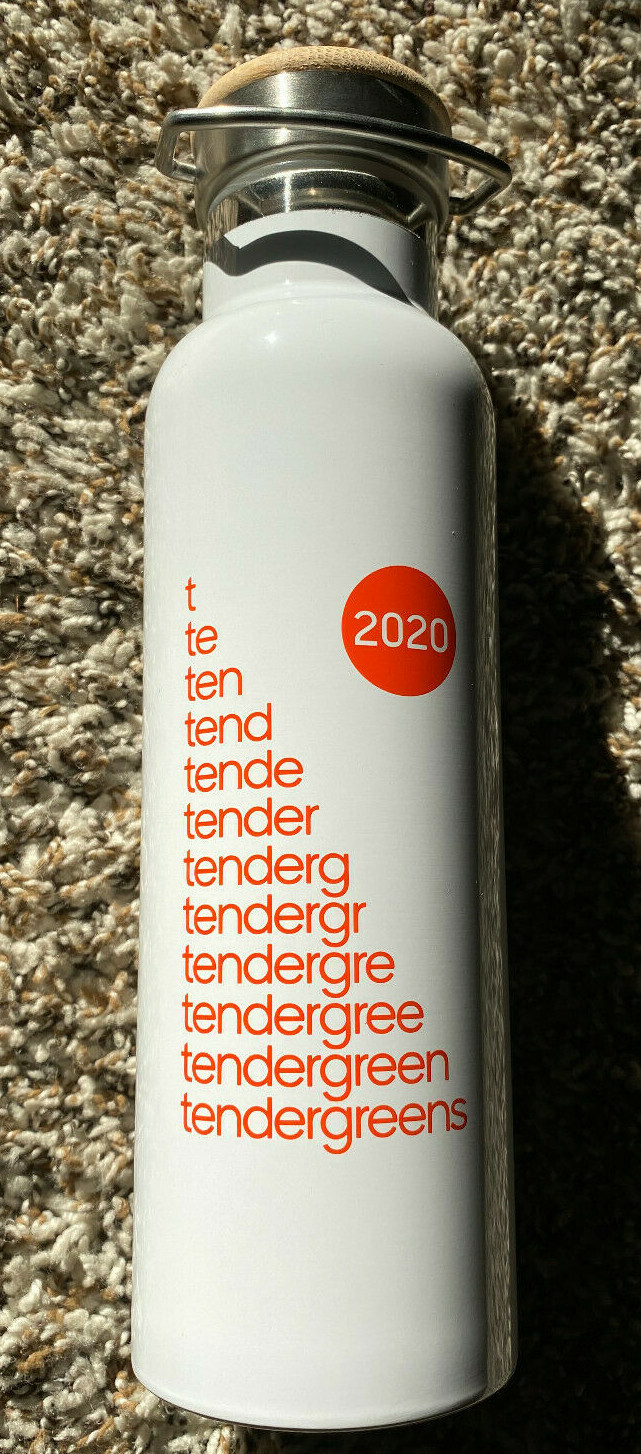Tender Greens Water Bottle 2020 NEW White & Orange