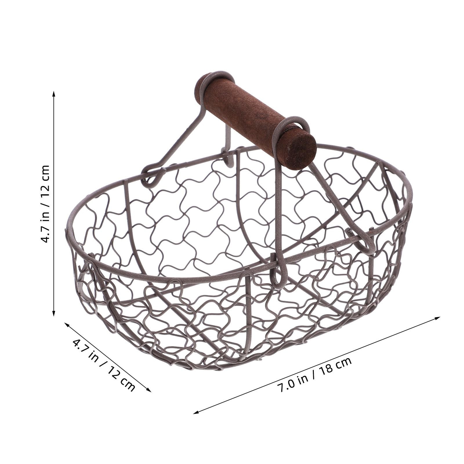 Kitchen Wire Egg Basket Vintage Metal Storage Container for Fresh Eggs Fruit ...
