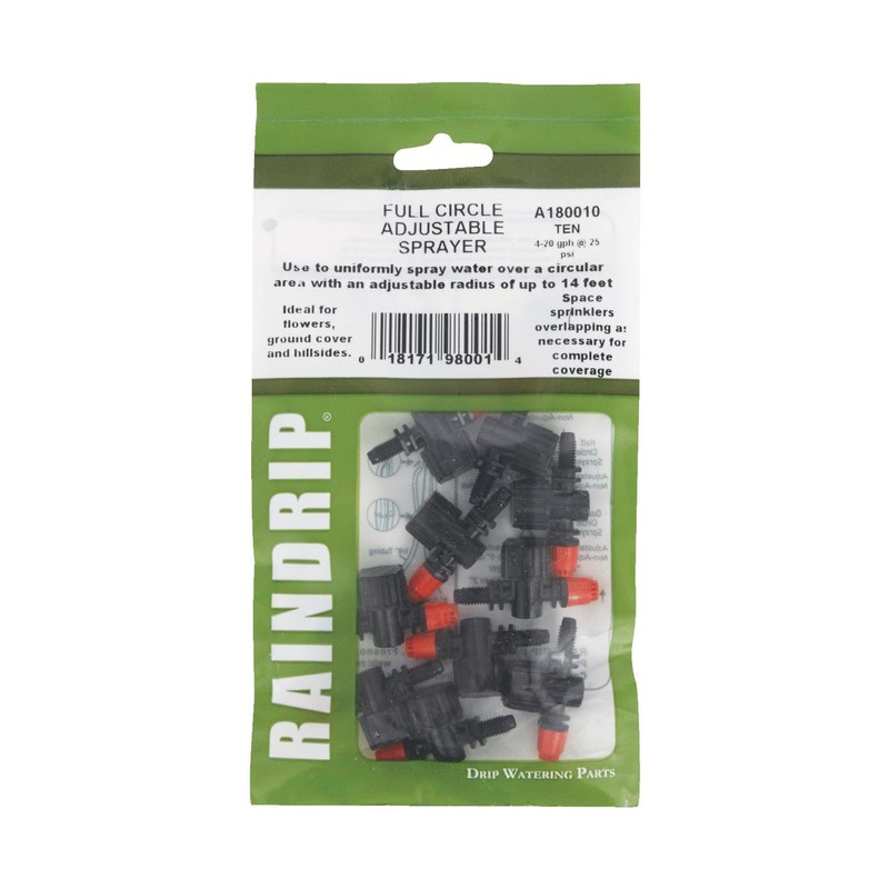 Raindrip A180010B Plastic 20 GPH Full-Circle Drip Irrigation Micro Spray 2 L in.