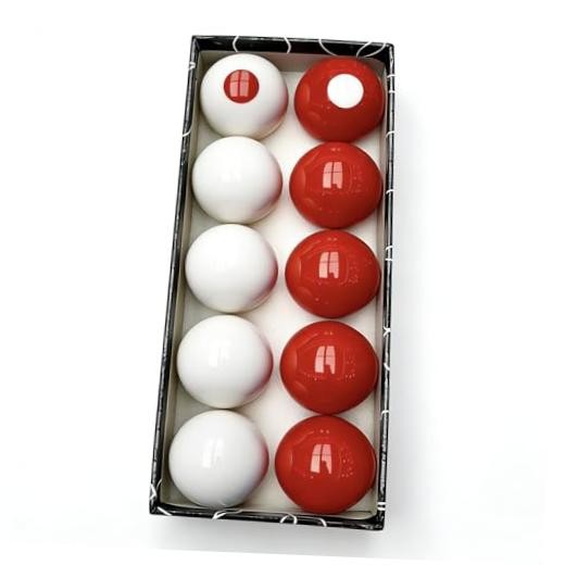 2-1/8 Inch Regulation Bumper Pool Balls, 10-Piece Resin Set | Balanced