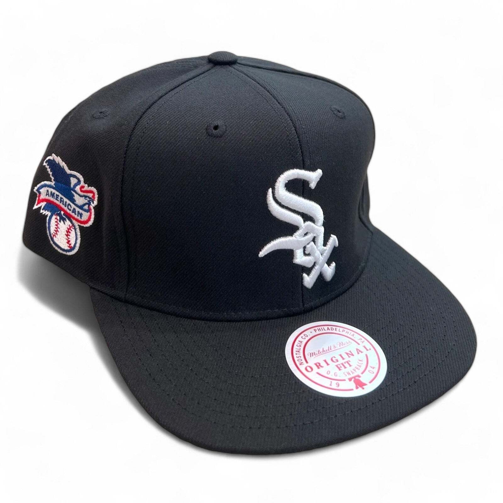 MENS MITCHELL & NESS MLB LEAGUE PATCH SNAPBACK WHITE SOX - BLACK