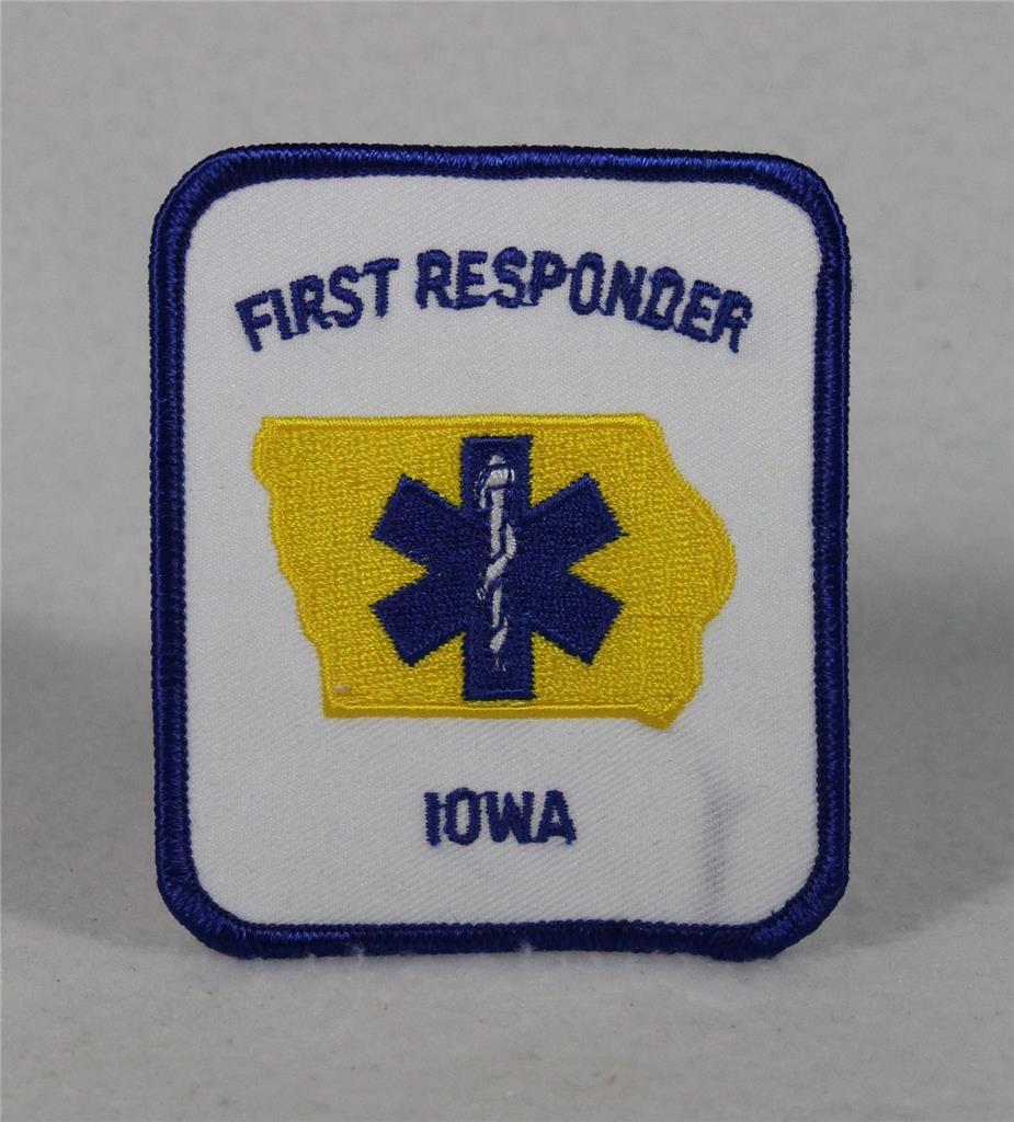 First Responder - Iowa Embroidered Patch - 3.5" x 3" - NEW