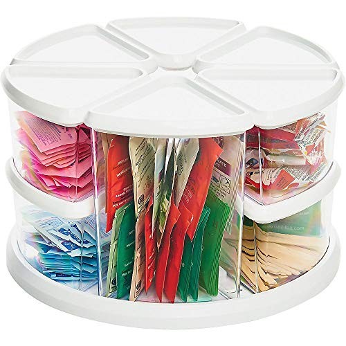 Rotating Carousel Craft Organizer, 9-Canister, Includes 3" and 6" Canisters,
