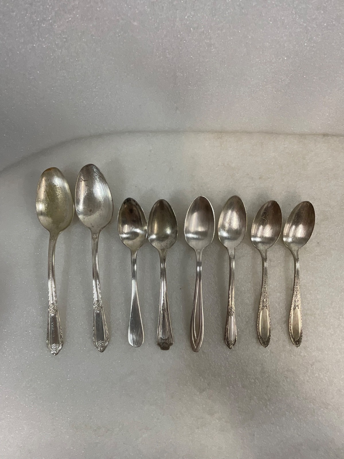 Mixed Silver Plate Spoon Lot 8pc Wm Rogers 1847 Niagara Carlton 5-6in