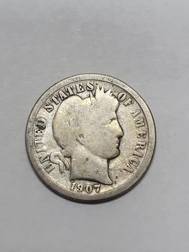 1907 O Barber Dime