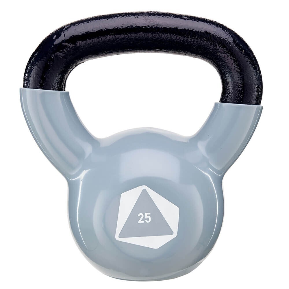 25LB Solid Iron Kettlebell Vinyl Coated Wide Grip Kettlebell Exercise Fitness