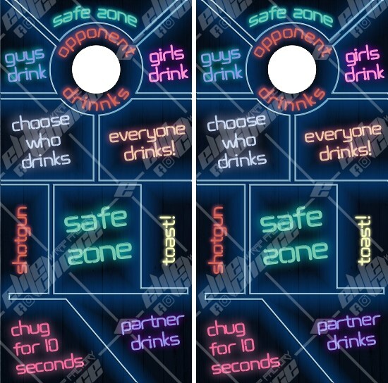 Neon Drinking Game Cornhole Wrap Bag Toss Skin Decal Sticker Wraps