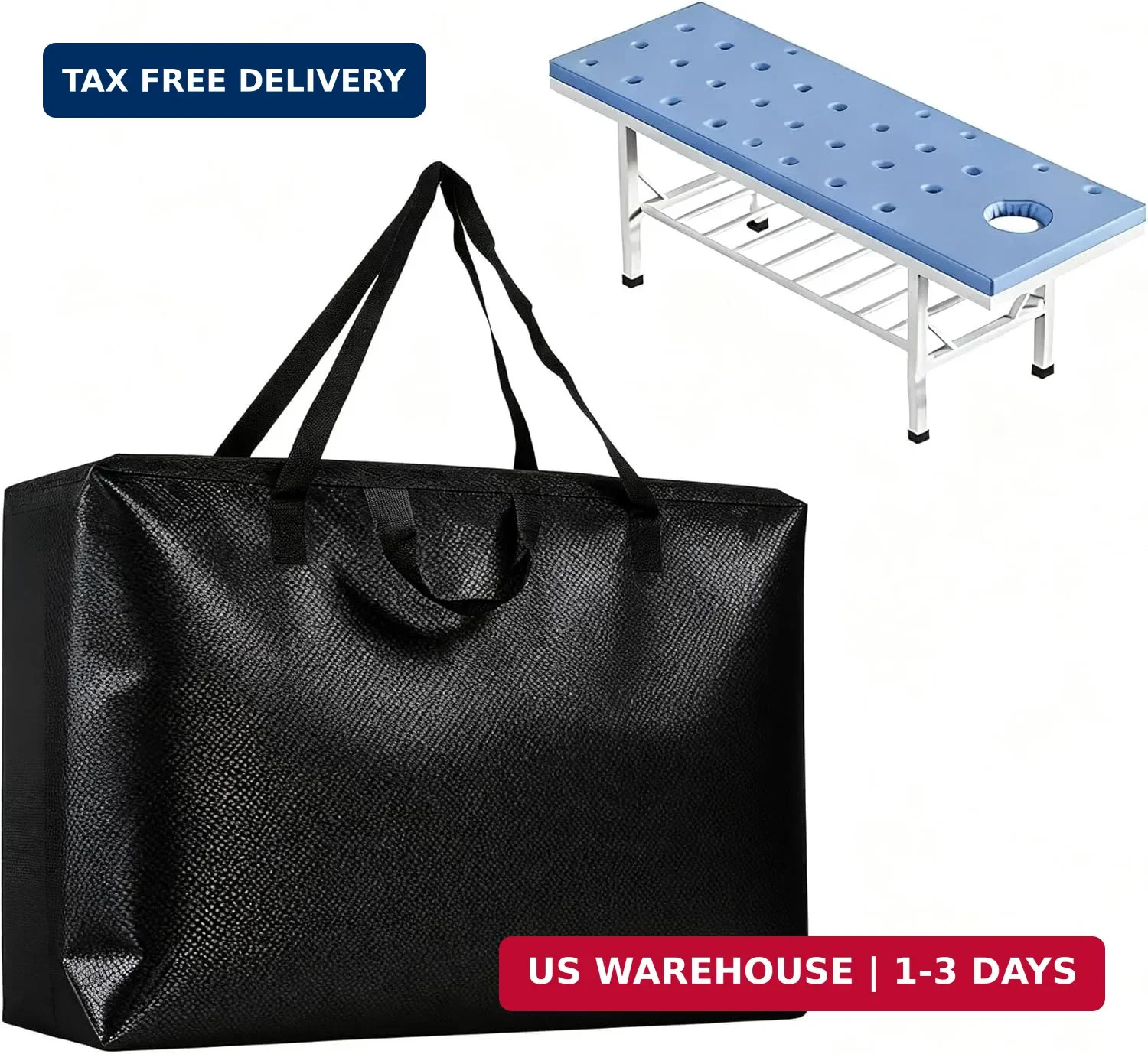 Qivine Upgrade Massage Tables Bag, 28-37 Inch Portable Spa Bed Lightweight Bag,