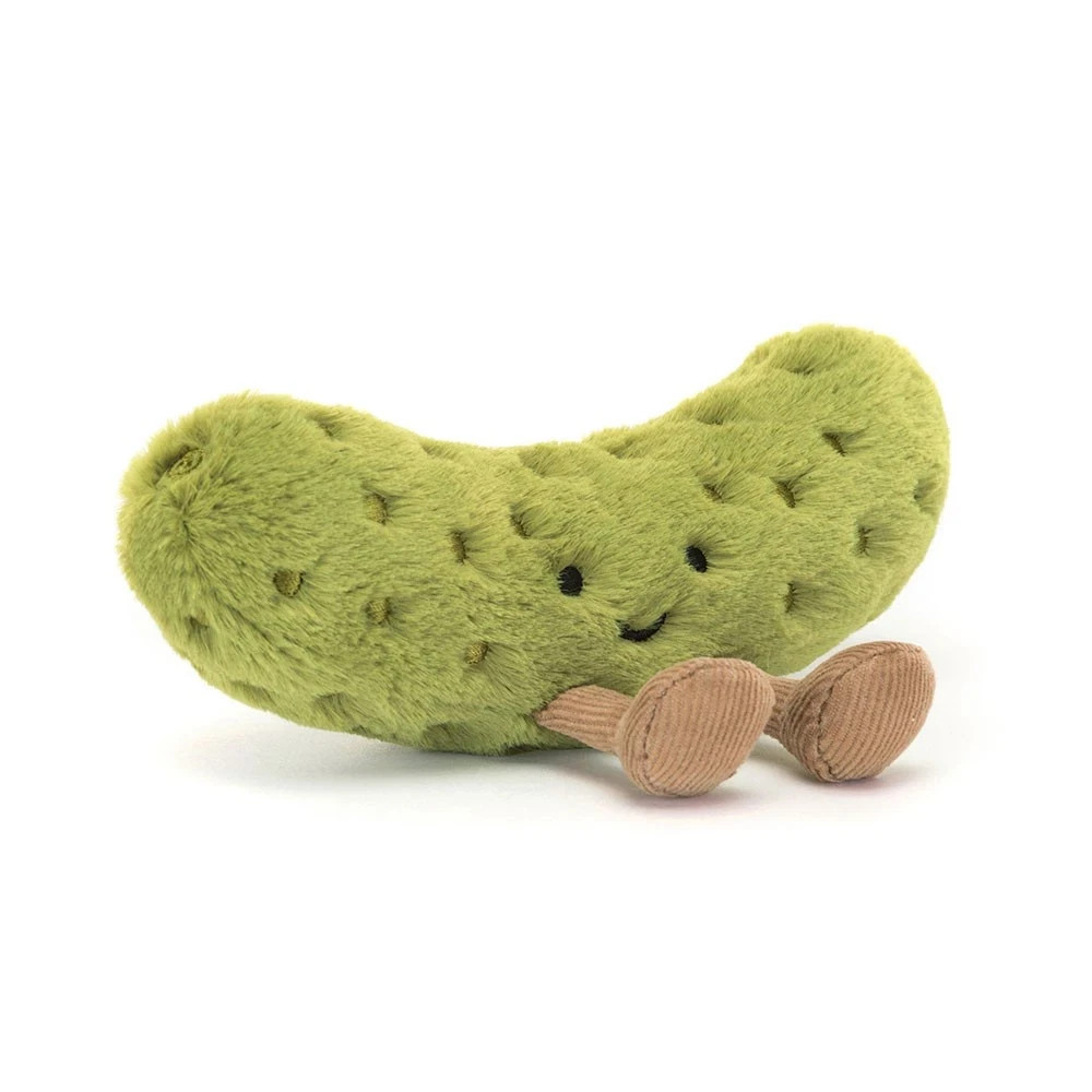 New JeIIy-cat Green Sour Pickle Plush Toy-Collectible Soft Stuffed Doll-NWT