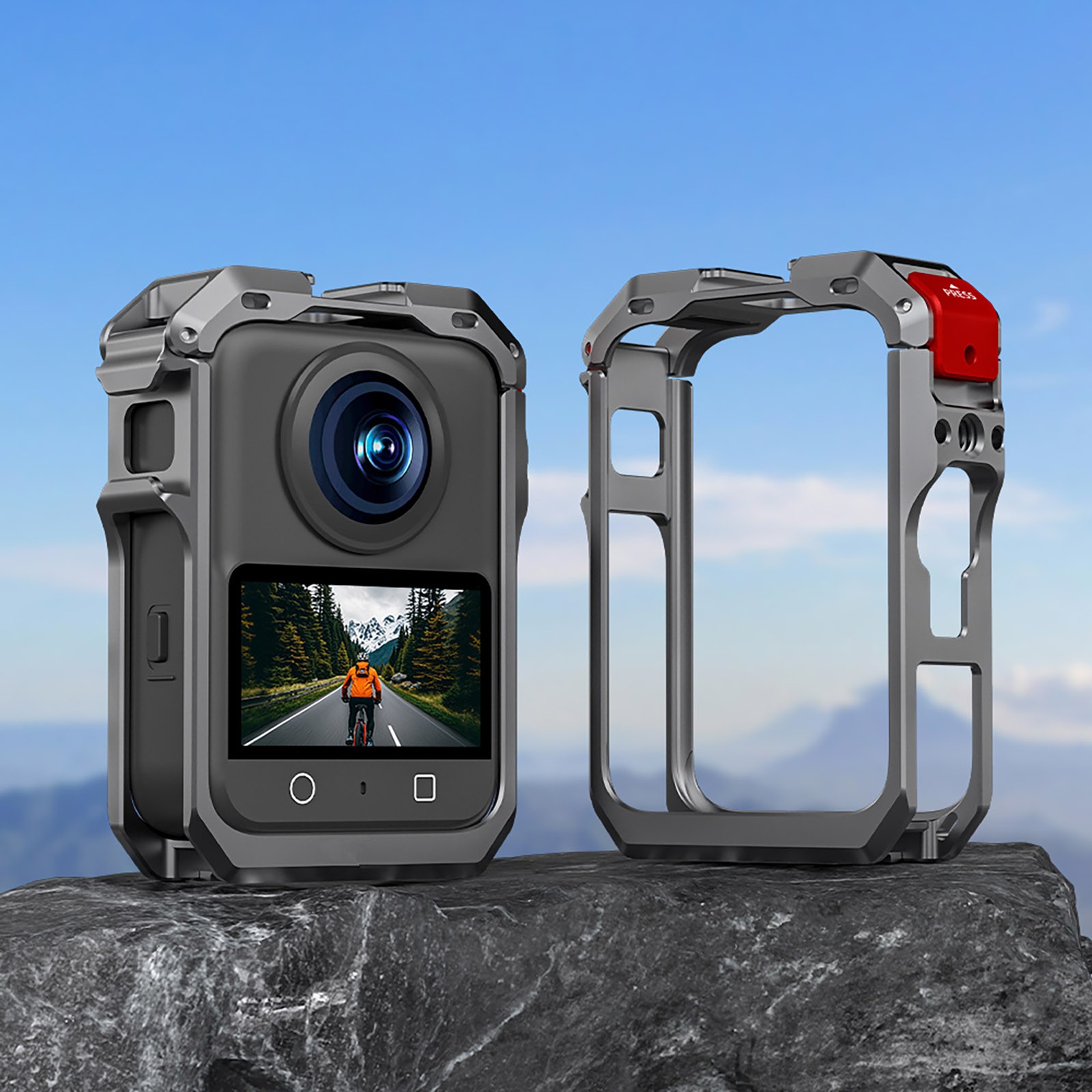 Good Quality For DJI Osmo 360 Camera Metal Rabbit Cage Frame Case+Lens Cover