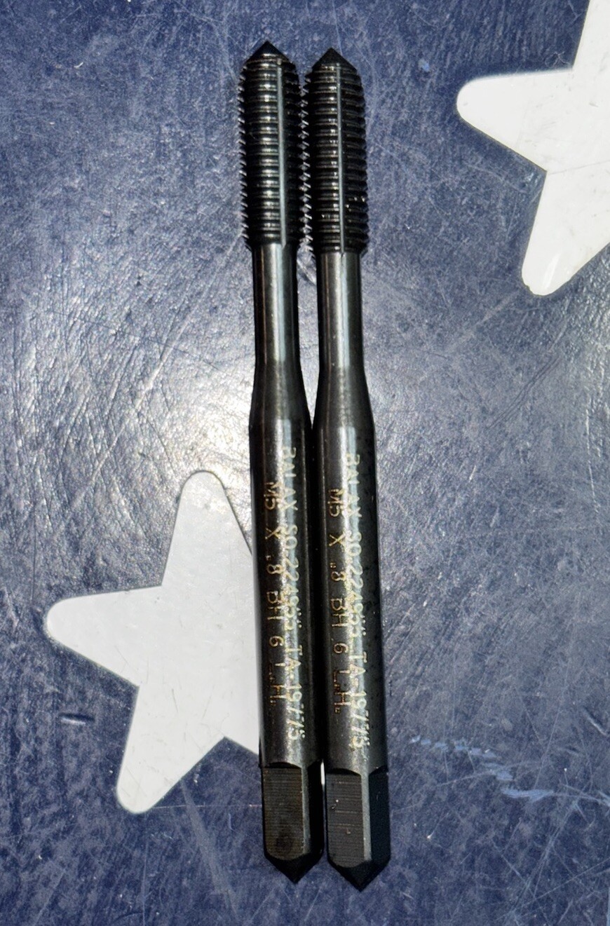 Two BALAX M5 X .8 LH Threadforming Tap TA-19775 Tapered Left Hand M5x0.8  2 Taps