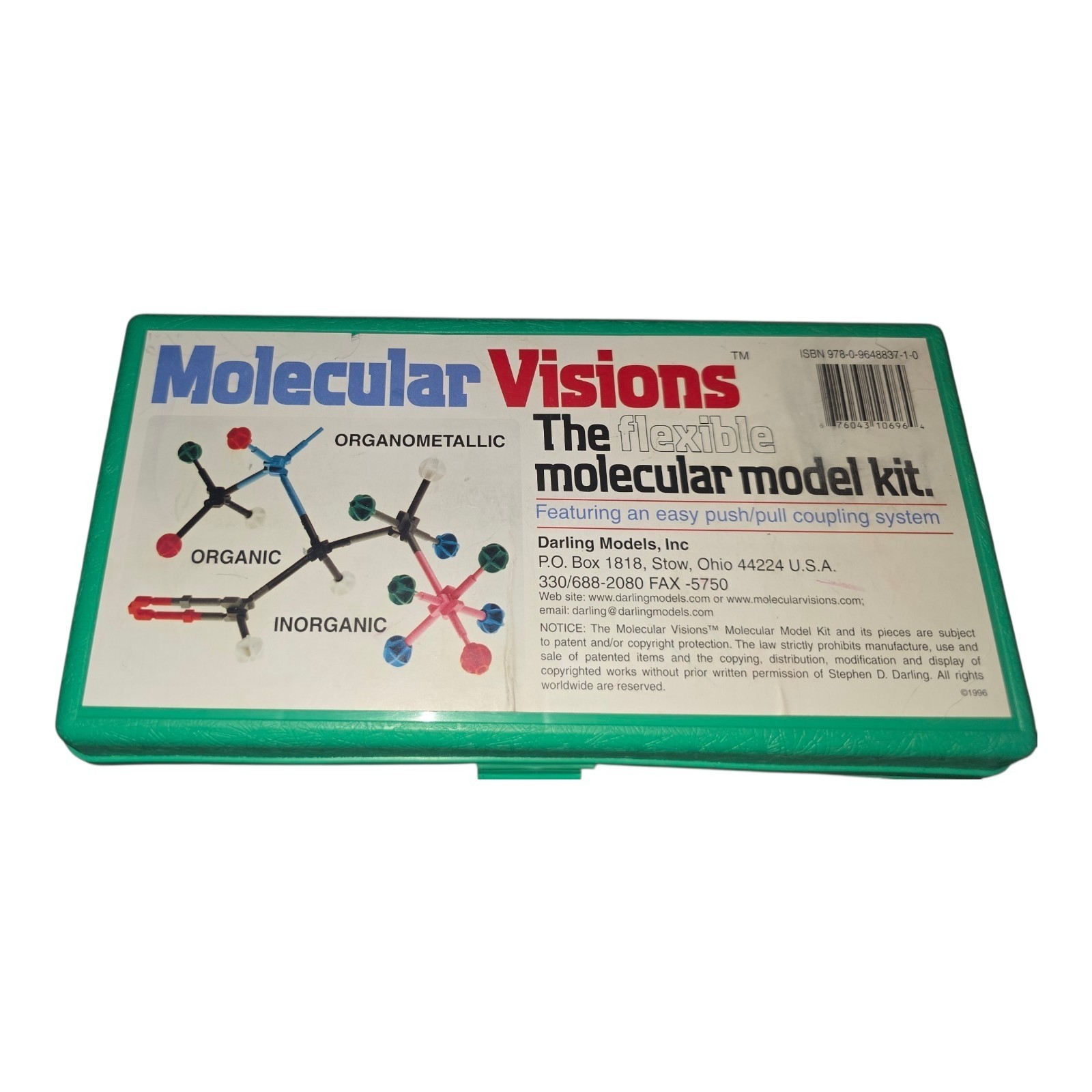 Molecular Visions Flexible Molecular Model Kit Organic Inorganic Push Pull Set