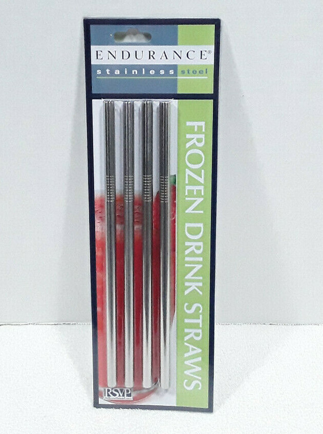Reusable Drinking Straws Stainless Large Frozen Iced Coffee Endurance 4 Straws