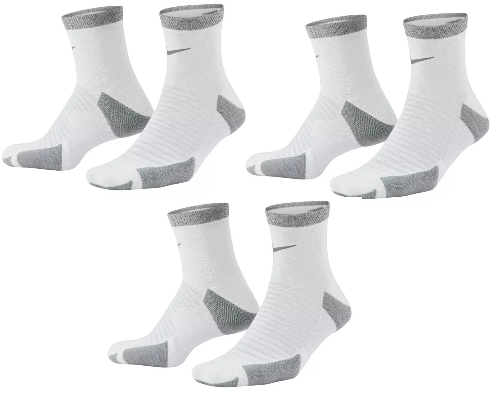 Nike Dri-FIT Unisex Spark Cushioned Ankle Running Socks Men 10-11.5 NEW 3-Pack