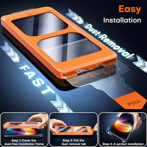 for Screen Protector, Full Coverage 9H Hardness Easy iPhone 16 Clear