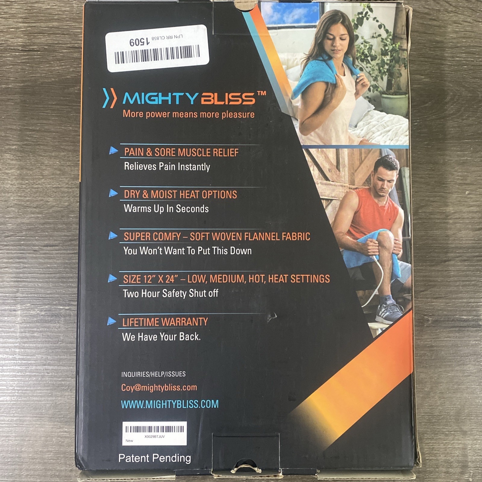 MIGHTY BLISS 12"x24" Electric Heating Pad for Muscle Pain Cramps Relief