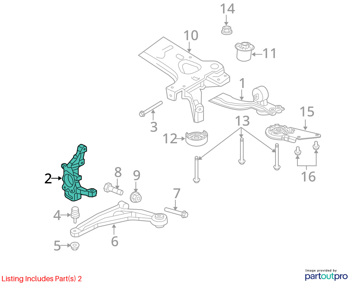 2008-2014 Dodge Avenger Passenger Front Spindle Knuckle Oem L3FM9