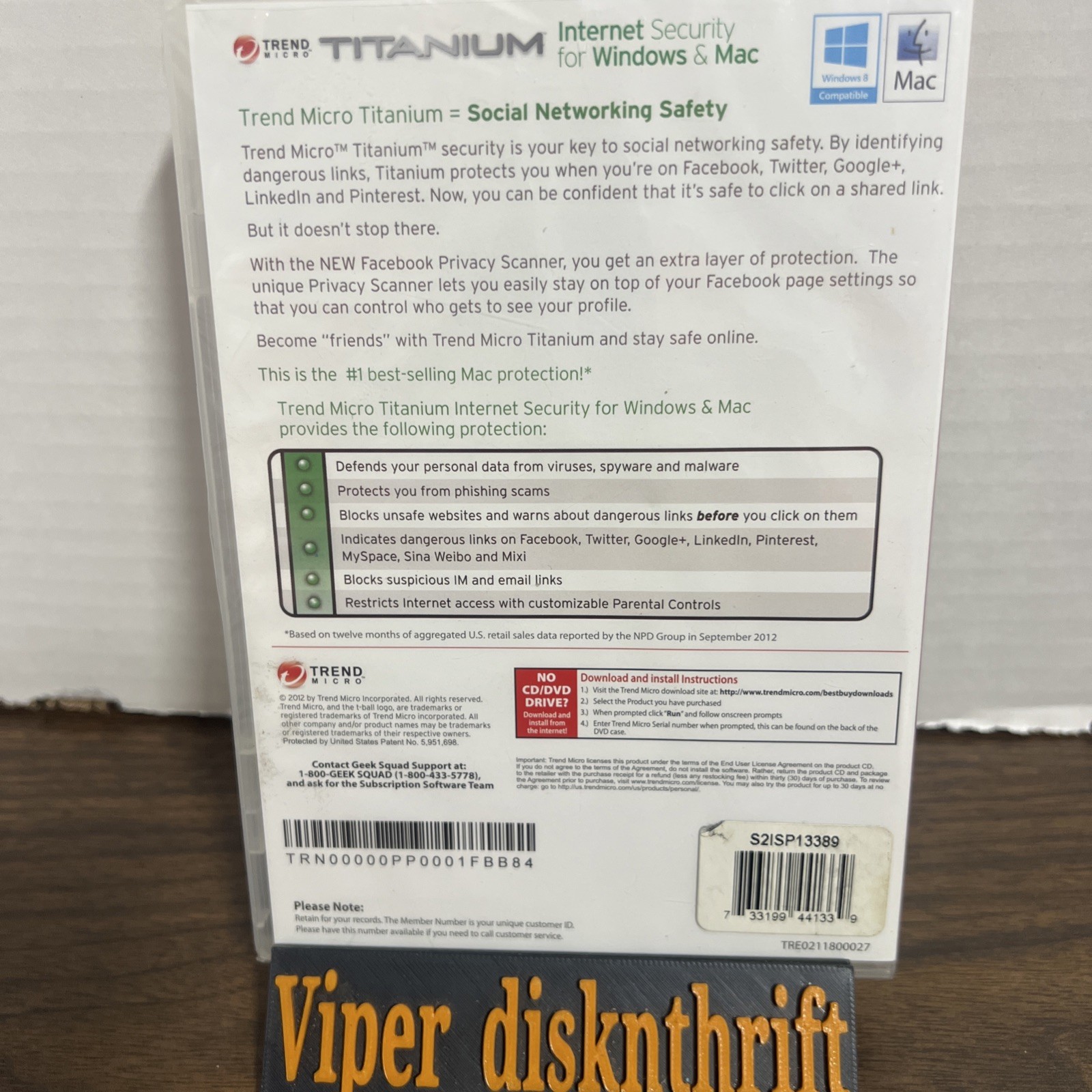 TREND MICRO TITANIUM-INTERNET SECURITY FOR WINDOWS & MAC BRAND NEW SEALED