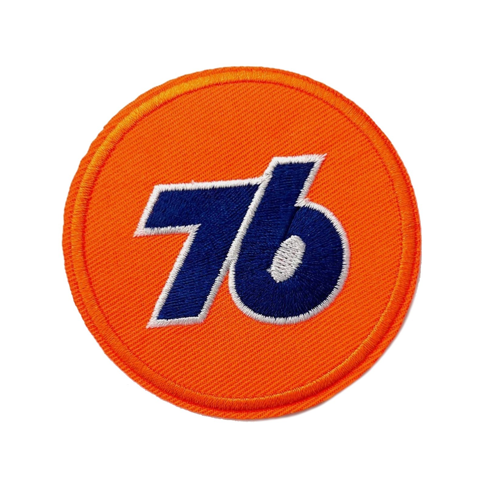 76 Gas Station Logo Embroidered Iron On Patch – Retro Fuel Brand Appliqué